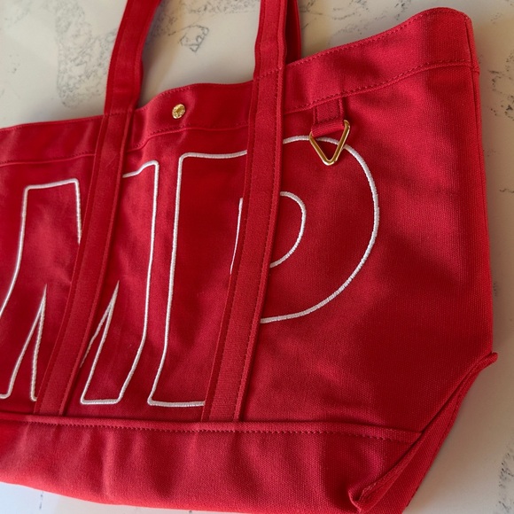 Baublebar Custom Alpha Medium Size Tote in Color Cherry Red (MP initials) - Picture 3 of 7